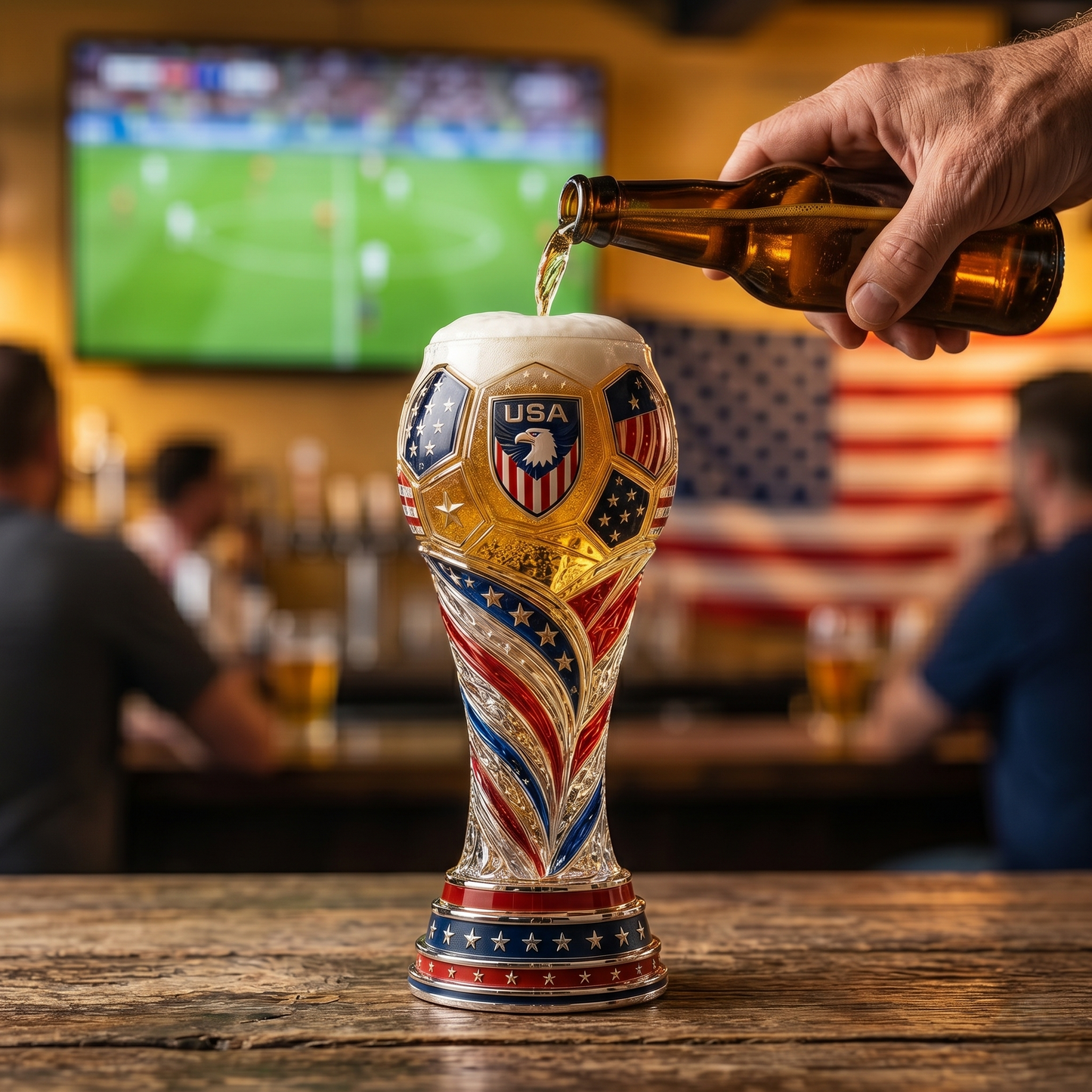 Premium USMNT Soccer Trophy Beer Glass TNSM