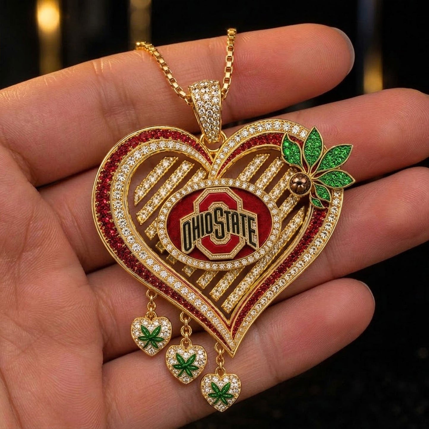 OSB Solid Gold Chain with Diamond Pendant TTTT