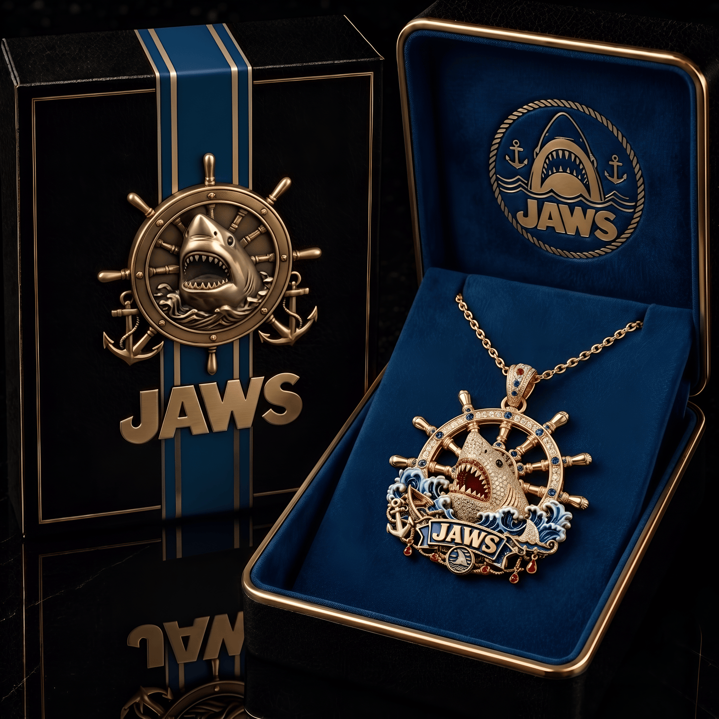 JAWS Solid Gold Chain with Diamond Pendant PDL